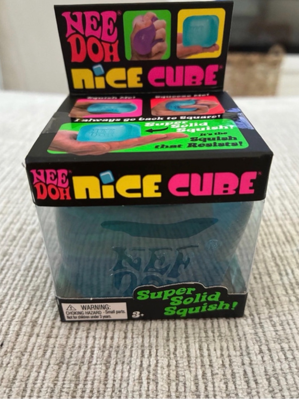 Needoh Nice Cube Super Solid Squish - Blue